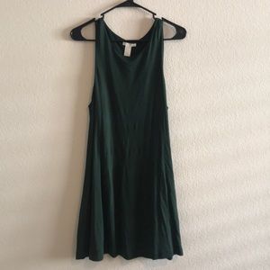 H&M Green High-Neck Cotton Dress